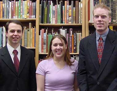 David Garmon, Bethy Twitchell, and Luke Kirkham in the Archives Reading Room