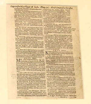 page from Elliot Indian Bible