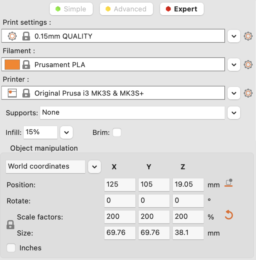 Prusa slicer calibration printing settings